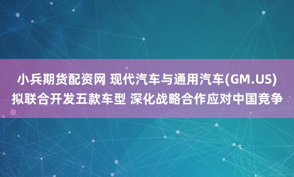 小兵期货配资网 现代汽车与通用汽车(GM.US)拟联合开发五款车型 深化战略合作应对中国竞争
